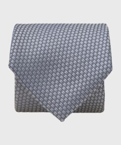 Blue Semi Plain Textured Silk Tie