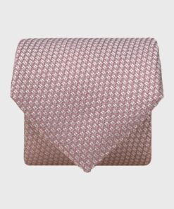 Pink Semi Plain Textured Silk Tie