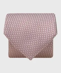 Pink Semi Plain Textured Silk Tie