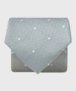 Mint Polka Dot Textured Silk Tie