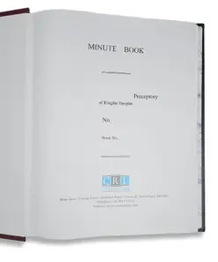Knight Templar Full Page Minute Book