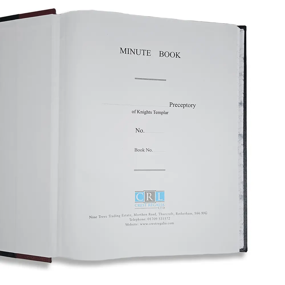 Knight Templar Full Page Minute Book