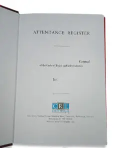 Alternative view of Royal and Select Masters Attendance Book