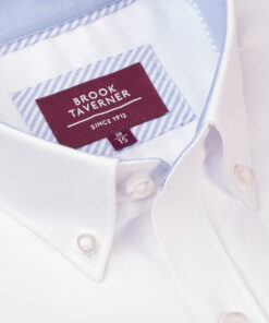 Alternative view of Tailored Fit White Stretch Cotton Oxford Shirt
