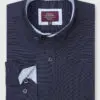 Tailored Fit Navy Stretch Cotton Oxford Shirt