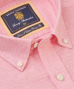 Alternative view of Regular Fit Rose Dobby Short Sleeve Cotton Linen Shirt