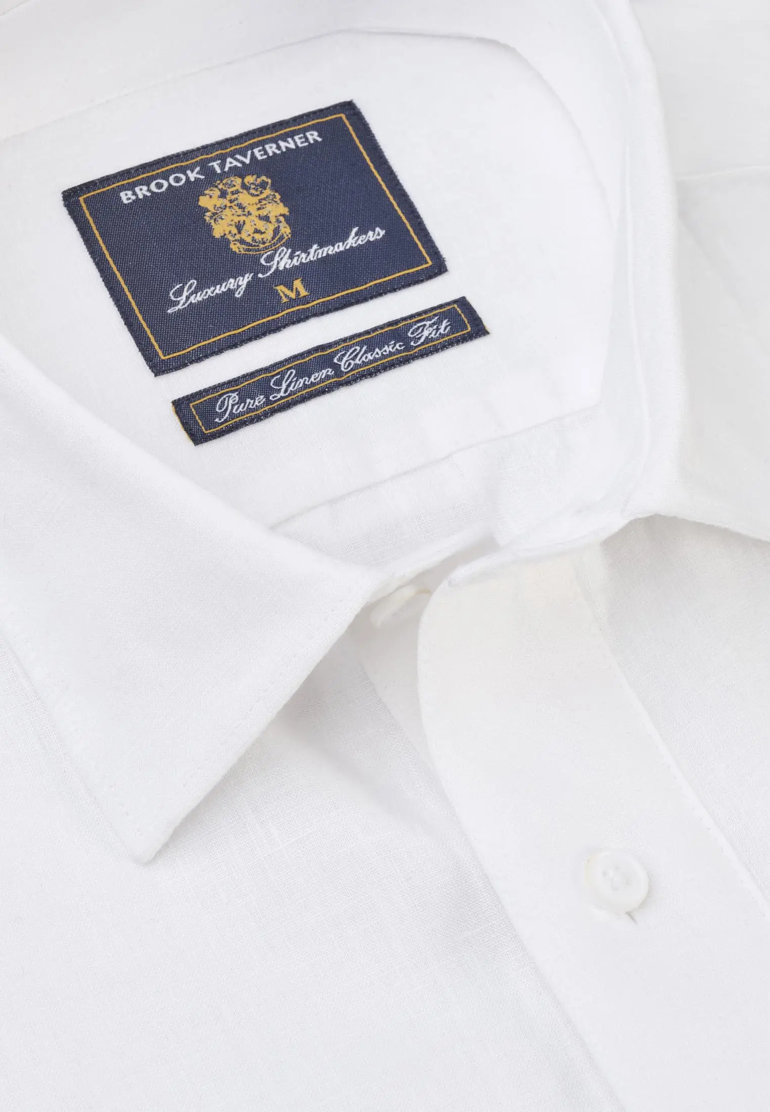 Regular Fit White Linen Popover Shirt - Image 2