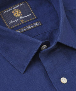 Alternative view of Regular Fit Cobalt Linen Popover Shirt