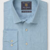 Regular Fit Turquoise Linen Popover Shirt