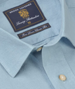 Alternative view of Regular Fit Turquoise Linen Popover Shirt