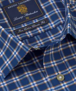Alternative view of Tailored Fit Blue Check Cotton Oxford Shirt
