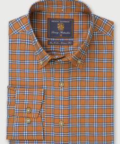 Tailored Fit Gold Check Cotton Oxford Shirt