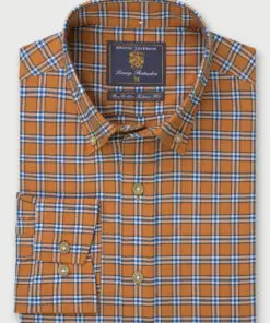 Tailored Fit Gold Check Cotton Oxford Shirt