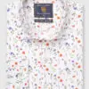 Tailored Fit Wild Flower Print Linen Cotton Shirt