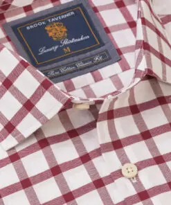 Alternative view of Regular Fit Wine Check Cotton Oxford Shirt