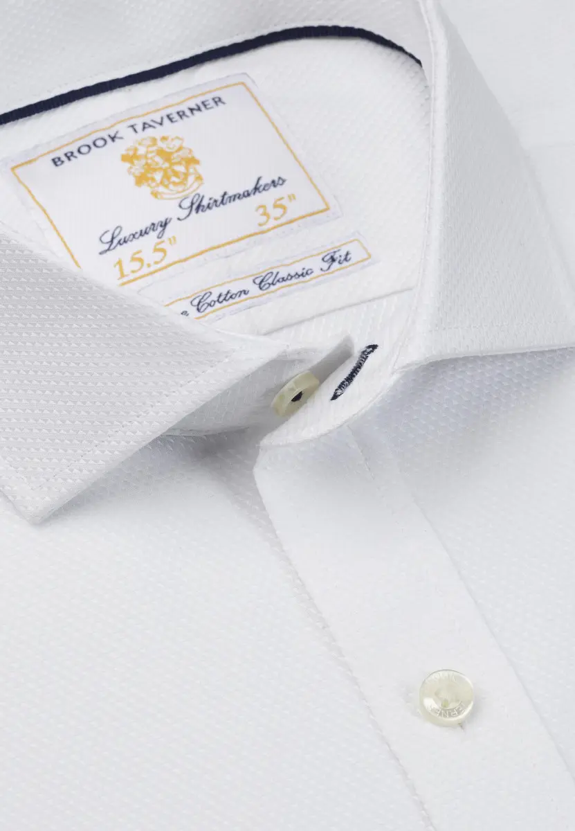 Tailored Fit White Double Cuff Shirt - Image 2