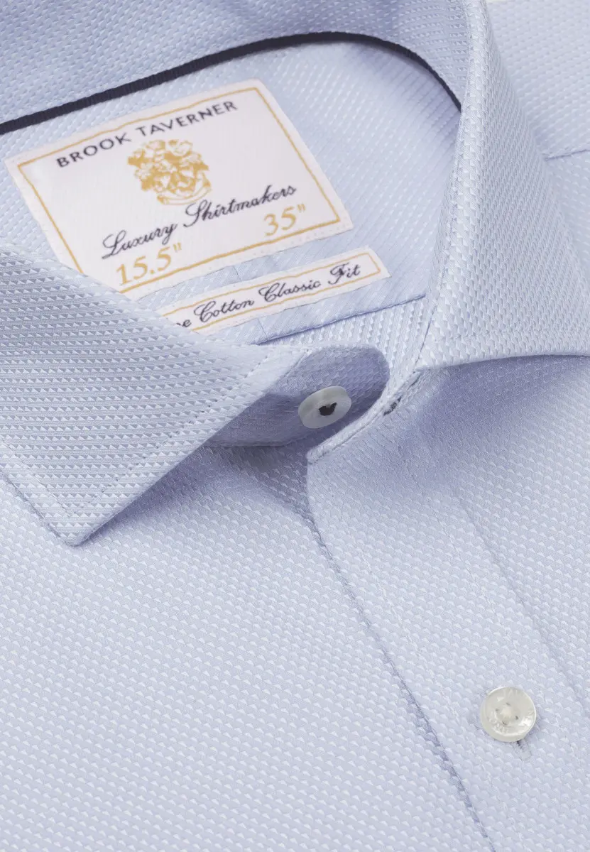 Regular Fit Sky Blue Single Cuff Shirt - Image 2