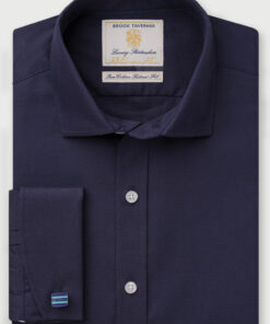 Tailored Fit Navy Double Cuff Shirt