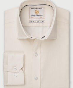 Regular Fit Cream Single Cuff Shirt