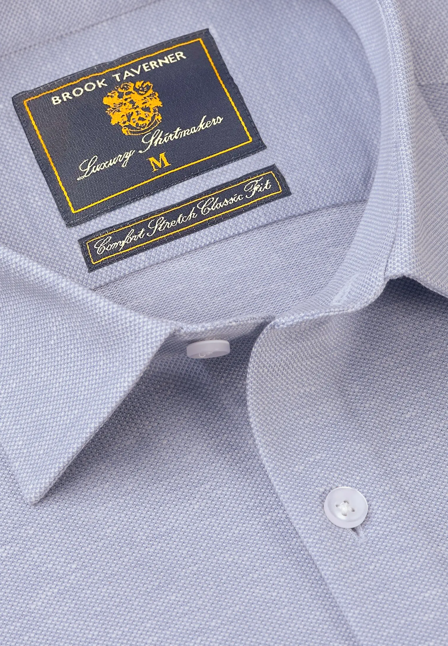 Tailored Fit Blue Knitted Shirt - Image 2