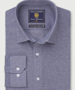 Tailored Fit Navy Knitted Shirt