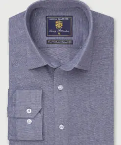 Tailored Fit Navy Knitted Shirt