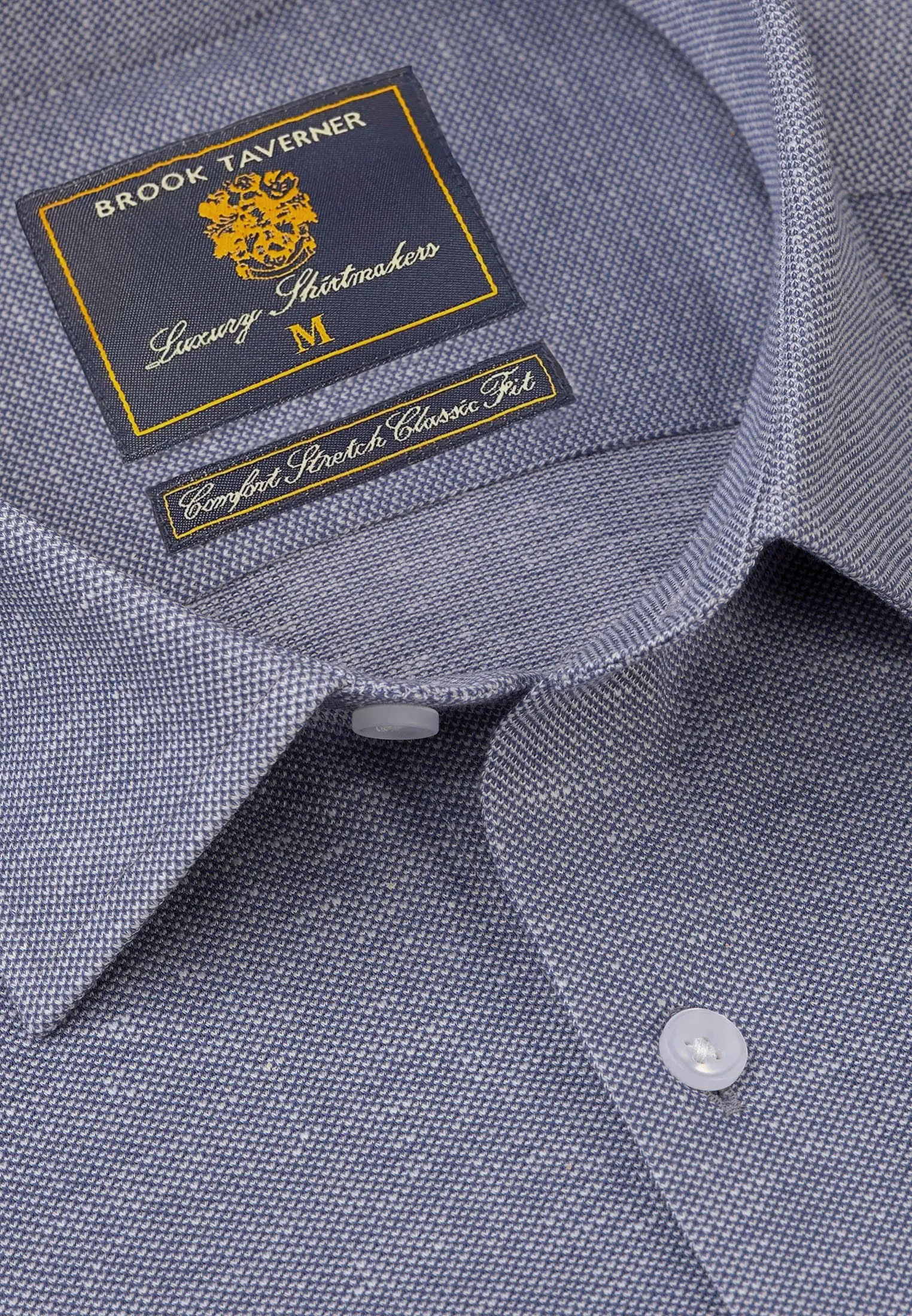 Tailored Fit Navy Knitted Shirt - Image 2