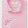Tailored Fit Pink Herringbone Cotton Stretch Shirt