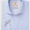 Tailored Fit Sky Blue Herringbone Cotton Stretch Shirt