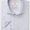 Regular Fit Silver Grey Herringbone Cotton Stretch Shirt