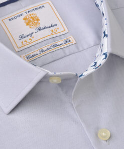 Alternative view of Regular Fit Silver Grey Herringbone Cotton Stretch Shirt