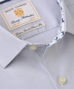 Alternative view of Regular Fit Silver Grey Herringbone Cotton Stretch Shirt