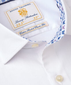 Alternative view of Tailored Fit White Herringbone Cotton Stretch Shirt