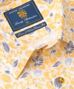 Alternative view of Regular Fit Lemon Print Linen Cotton Short Sleeve Shirt