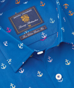 Alternative view of Regular Fit Sea Blue Cotton Short Sleeve Shirt