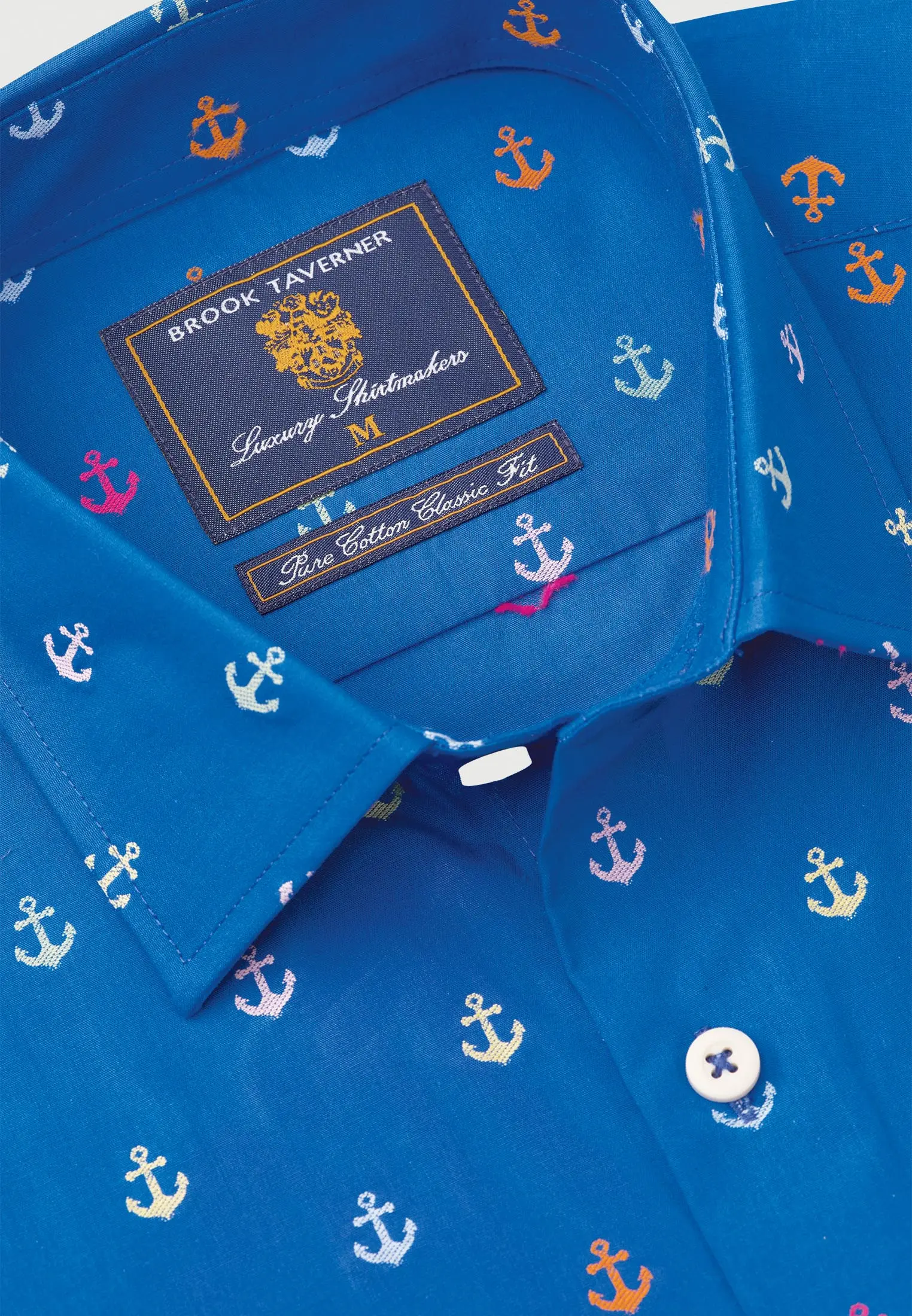 Regular Fit Sea Blue Cotton Short Sleeve Shirt - Image 2