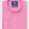 Tailored Fit Rose Linen Grandad Collar Popover Shirt