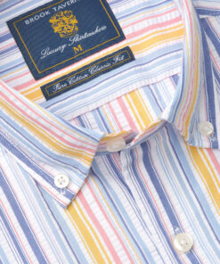 Alternative view of Regular Fit Stripe Seersucker Cotton Short Sleeve Shirt