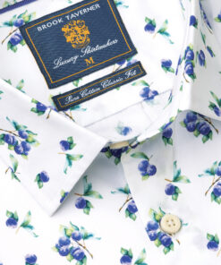 Alternative view of Tailored Fit White with Plums Print Cotton Shirt