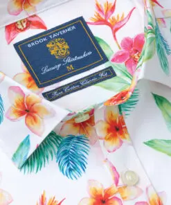 Alternative view of Regular Fit Ecru Flower Print Cotton Shirt