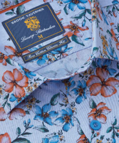Alternative view of Regular Fit Blue Floral Print Cotton Shirt