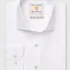 Regular Fit White Floral Jacquard Cotton Shirt
