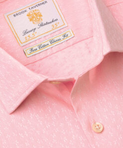 Alternative view of Tailored Fit Pink Floral Jacquard Cotton Shirt