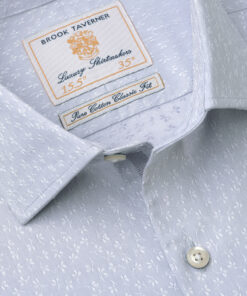 Alternative view of Tailored Fit Silver Grey Floral Jacquard Cotton Shirt