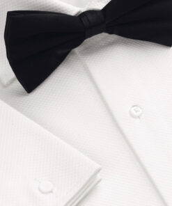 Tailored Fit White Marcella Front Double Cuff Cotton Dress Shirt