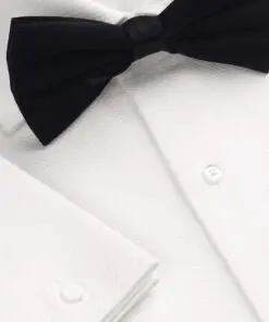 Tailored Fit White Marcella Front Double Cuff Cotton Dress Shirt