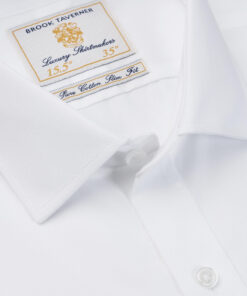 Alternative view of Tailored Fit Single Cuff White Poplin Cotton Shirt