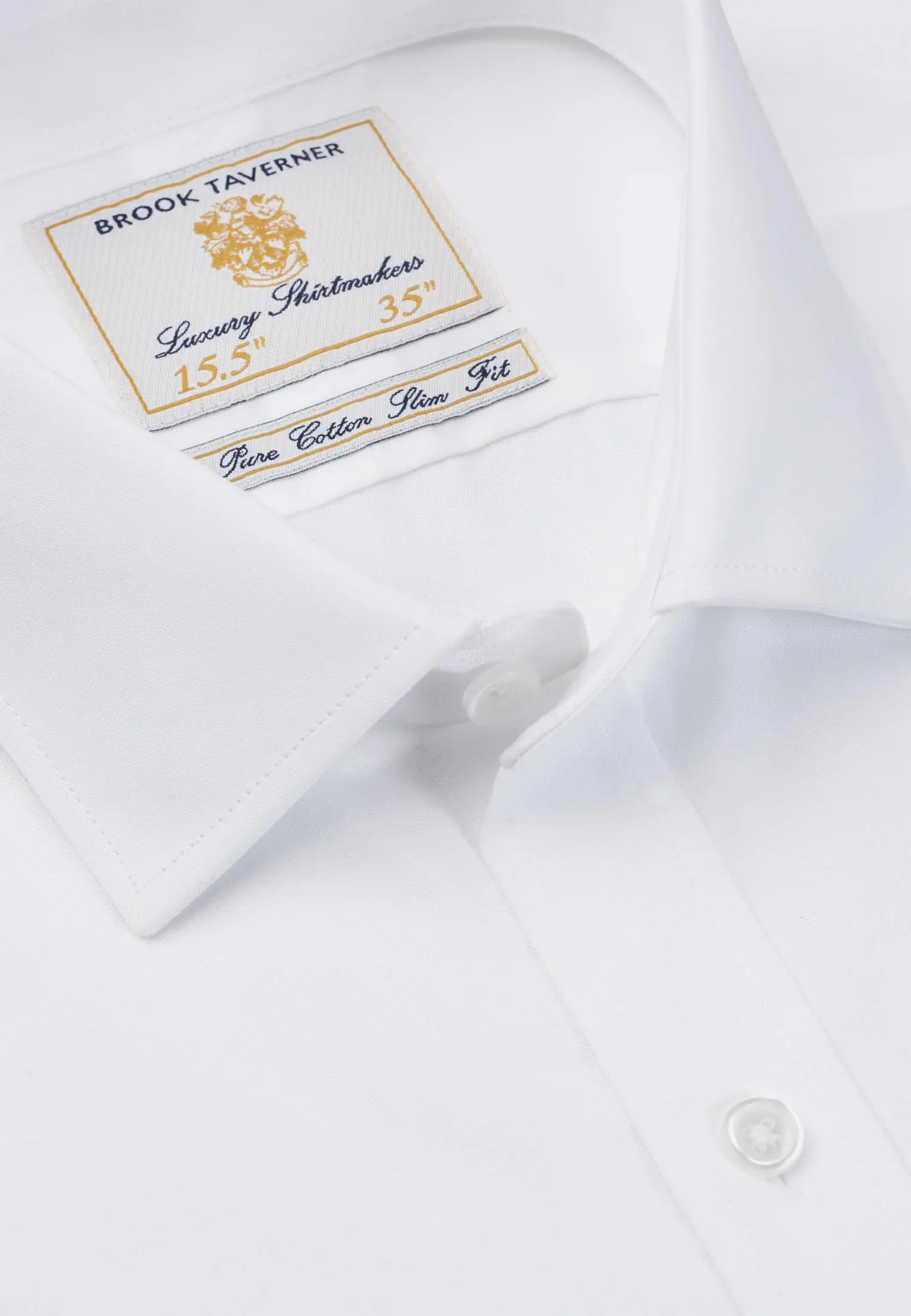 Tailored Fit Single Cuff White Poplin Cotton Shirt - Image 2