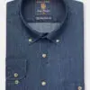 Regular Fit Navy Chambray Cotton Shirt