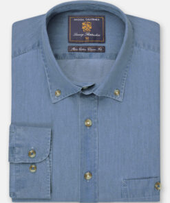 Regular Fit Light Blue Chambray Cotton Shirt